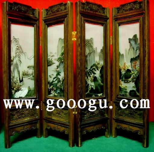 風景刺繡屏風畫 刺繡臺屏 刺繡裝飾品