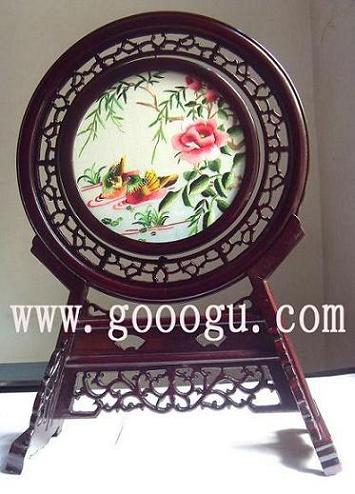 鴛鴦雙面繡,蘇州雙面繡,蘇繡雙面刺繡臺(tái)屏