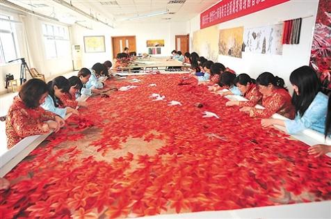 大型刺繡壁畫,大型刺繡屏風定制